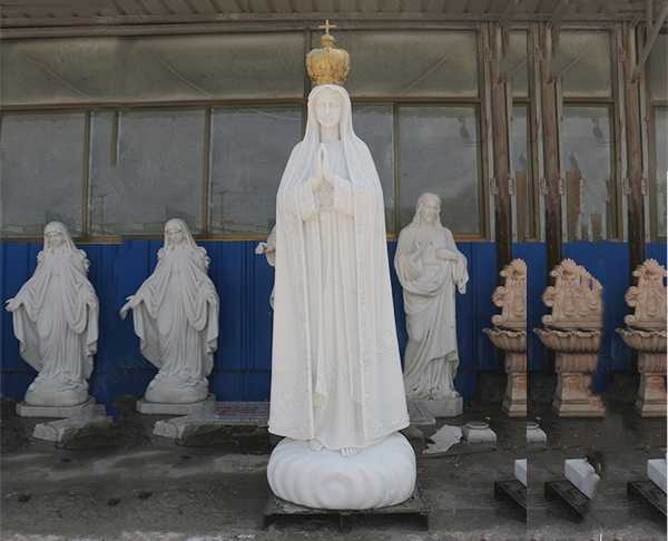 大理石石雕法蒂瑪圣母雕塑教堂人物雕像