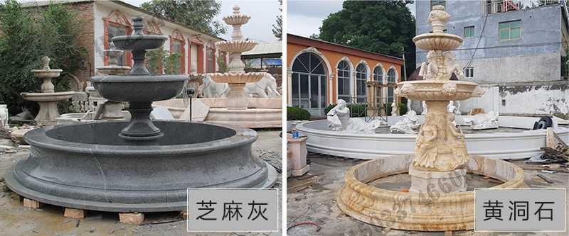 大理石景觀噴泉材質(zhì)，石雕噴泉工廠，定制大理石景觀噴泉