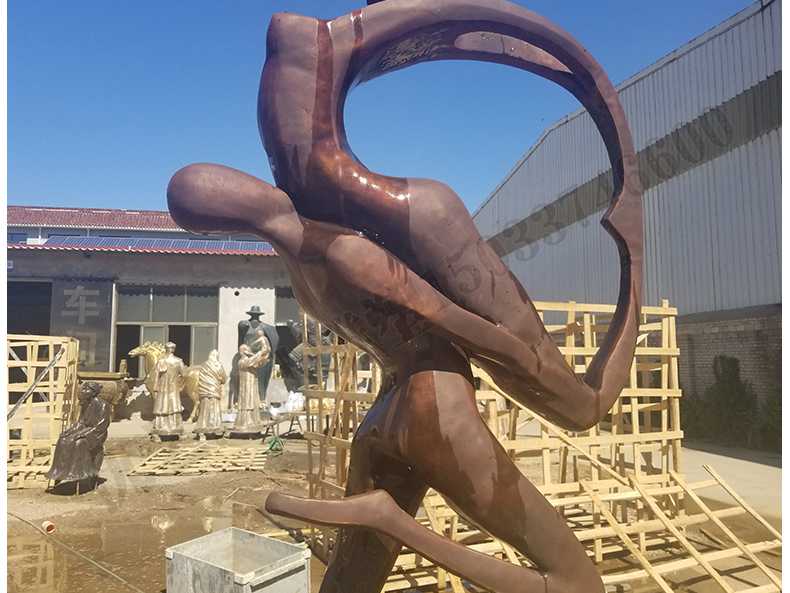 銅舞蹈人物雕塑，跳舞人物銅雕塑，純銅抽象雕塑
