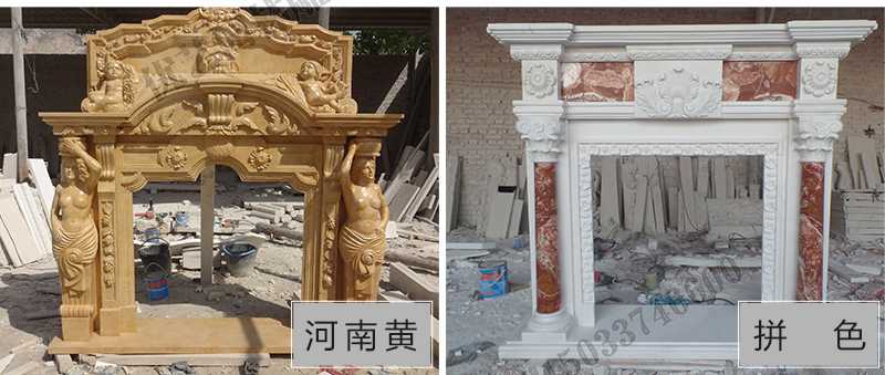 石雕壁爐架款式，定制石雕壁爐架，石雕壁爐架廠家