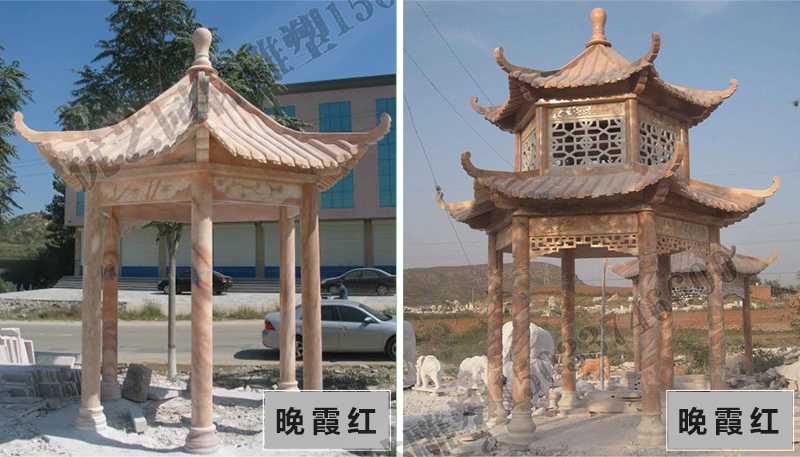 中式大理石涼亭，石雕涼亭廠家，石雕景觀涼亭定制