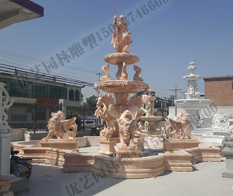 大理石景觀噴泉，歐式大型噴泉，石雕噴泉廠家